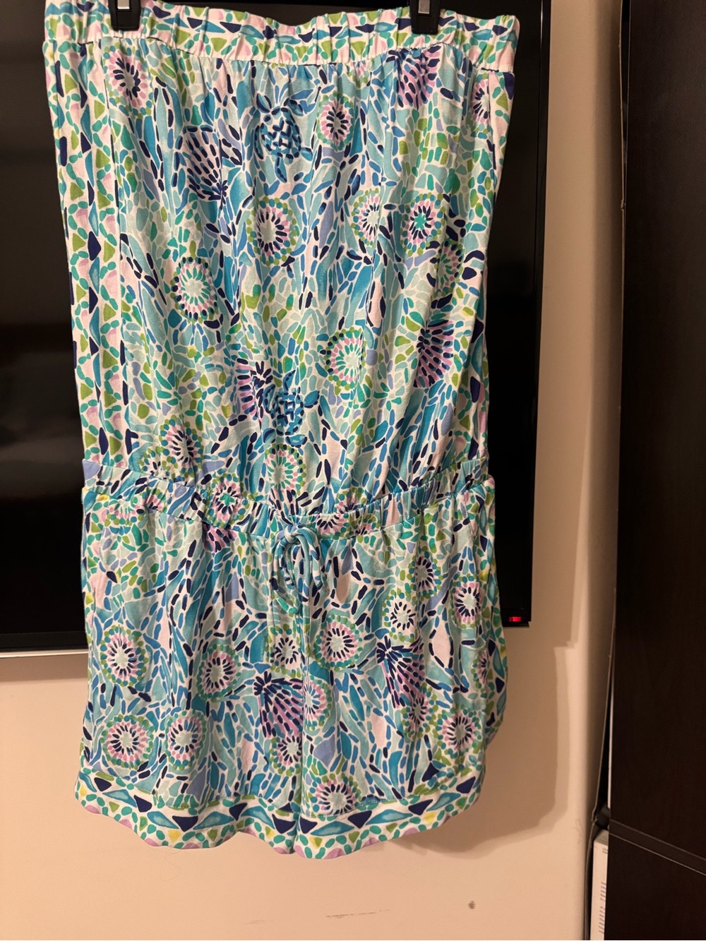 Lilly Pulitzer Blue, Green & Purple Strapless Floral Coverup